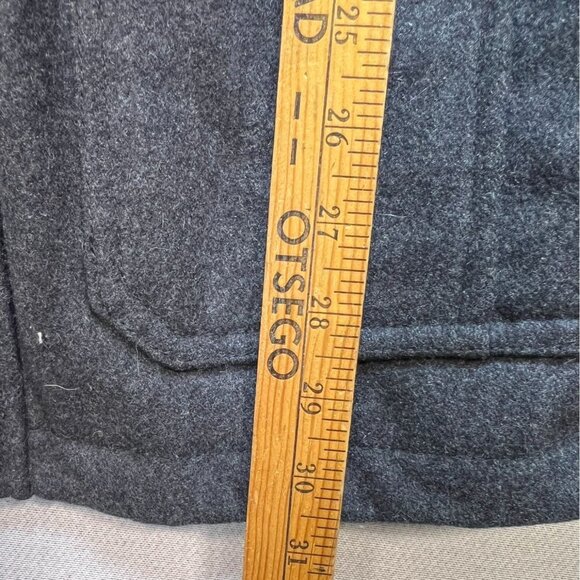 Guess Mens Military Coat Jacket Large Charcoal Gray Stand Collar Quilted Winter - Picture 9 of 13